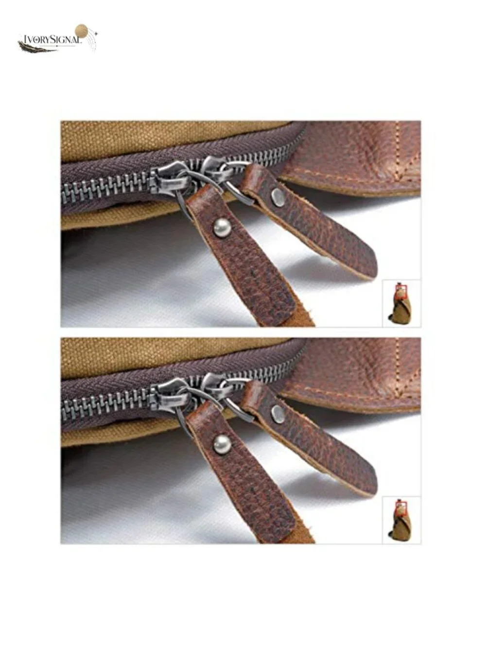 Waxed Canvas Sling Backpack Cow Leather Crossbody Bag Casual Daypack
